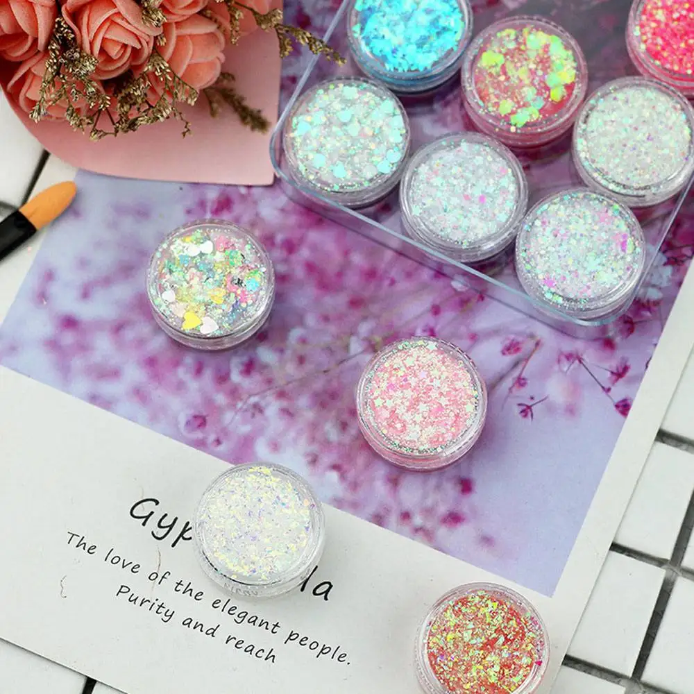 Блестящие тени для век пудра 15 цветов макияж радуга дизайн ногтей Русалка