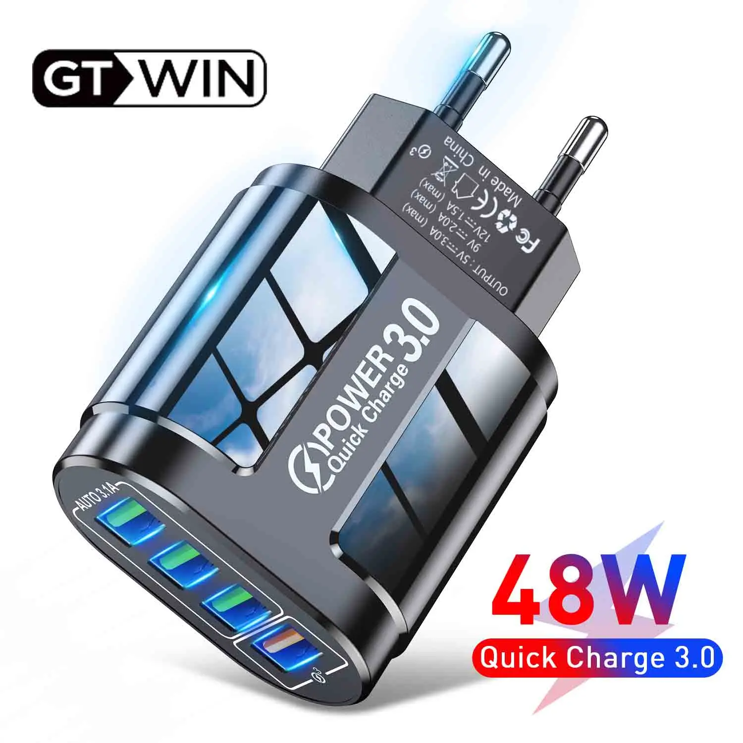 

Зарядное устройство GTWIN с USB-портом, 3 А, 48 Вт