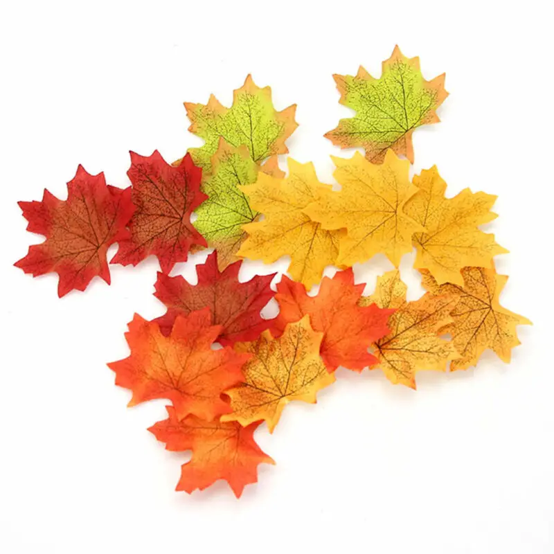50 шт Искусственный в виде кленового листа гирлянда шелковые осень листья