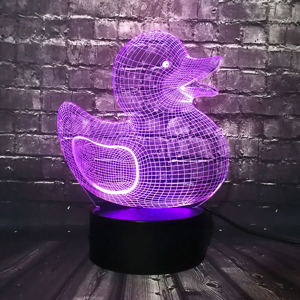 Новый Kawaii животное Желтая Утка 3D USB СВЕТОДИОДНЫЙ светильник креативные
