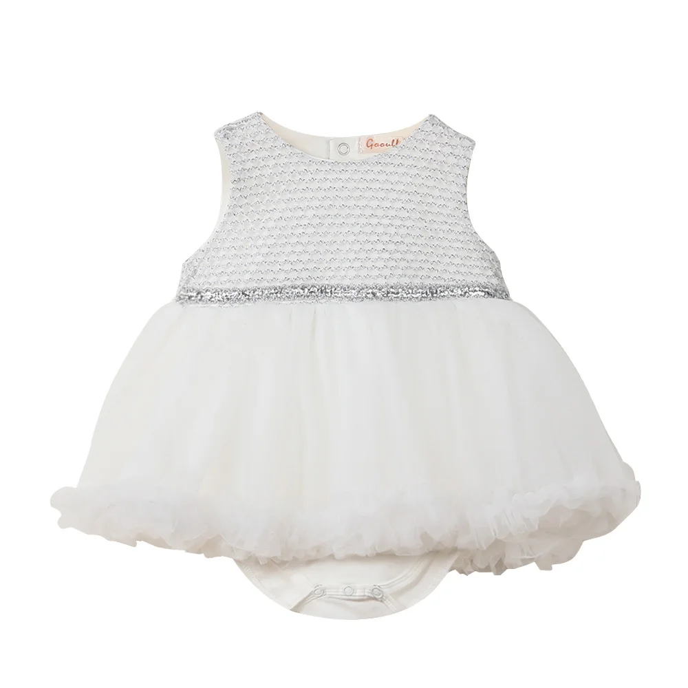 

Новый дизайн, комбинезон, комбинезон с золотым поясом, детская одежда, платье без рукавов для маленьких девочек с золотой проволокой