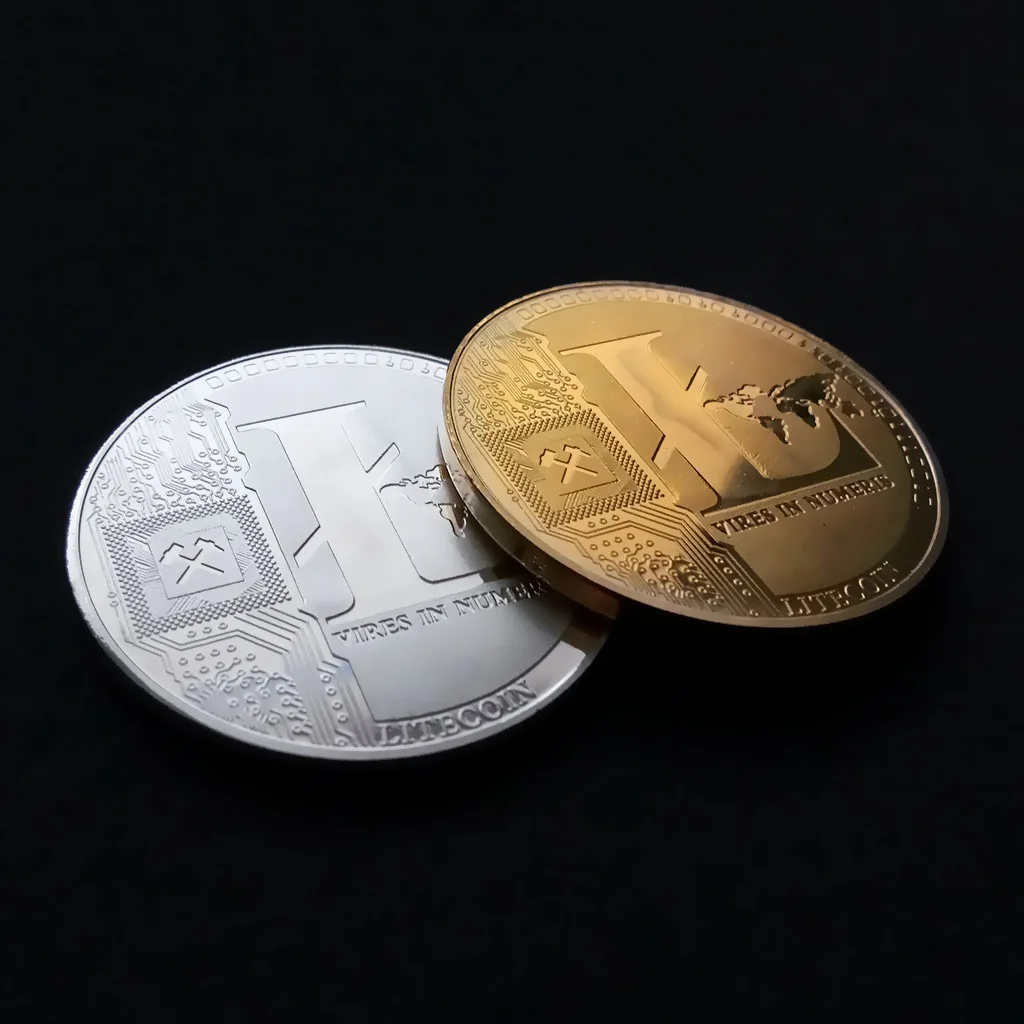 Оригинальная сувенирная монета Litecoin с посеребренным покрытием коллекционный