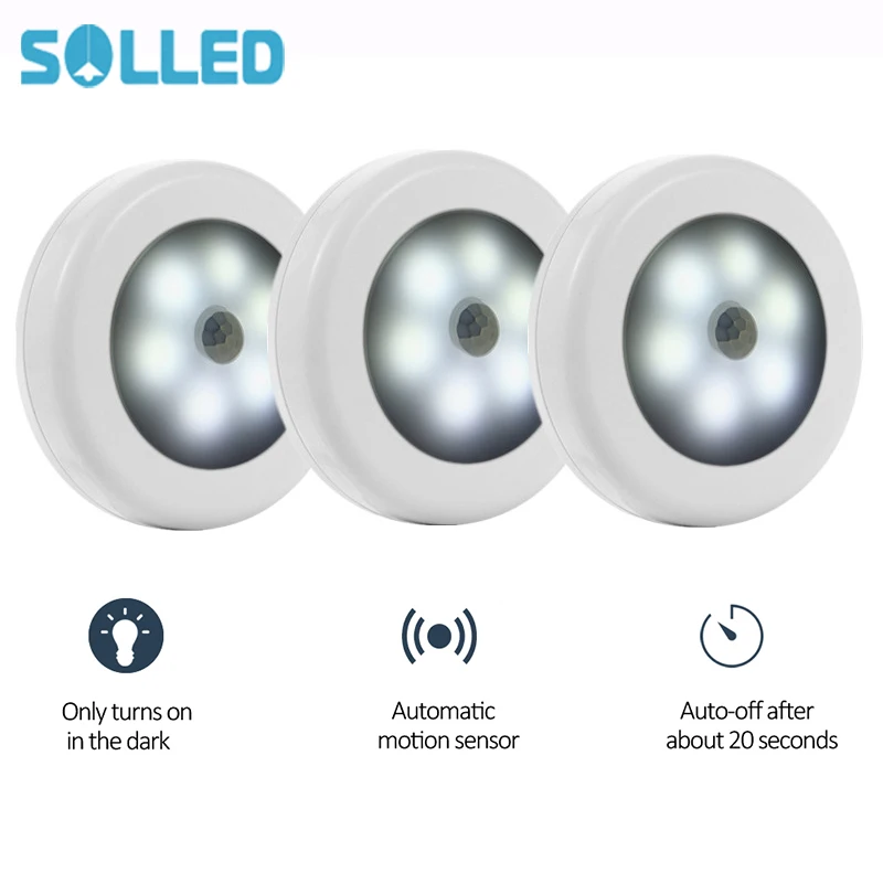 3 шт. магнитная инфракрасная настенсветильник лампа для шкафа лестницы | Лампы и