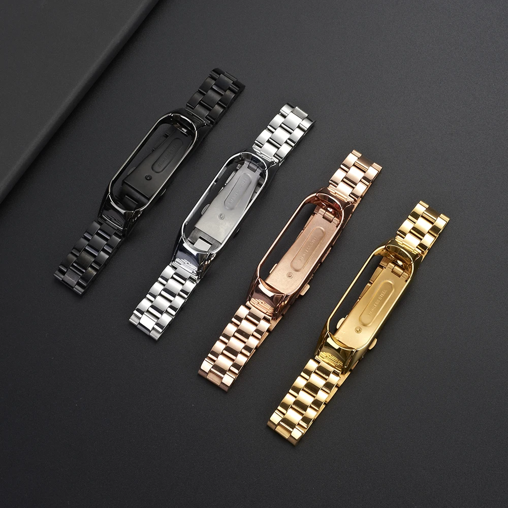 UEBN Metal Strap For Xiaomi miband 5 replacement  wrist strap Stainless Steel Bracelet Wristbands for Xiaomi mi band 4