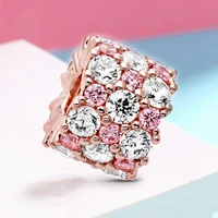 2pcslot rose gold pink and transparent shiny charms diy jewelry making brand jewelry women bracelet jewelry accessories