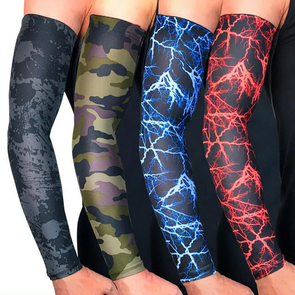 

1pcs Breathable Quick Dry Uv Protection Running Arm Sleeves Basketball Elbow Pad Fitness Armguards Sports Cycling Arm Warmers