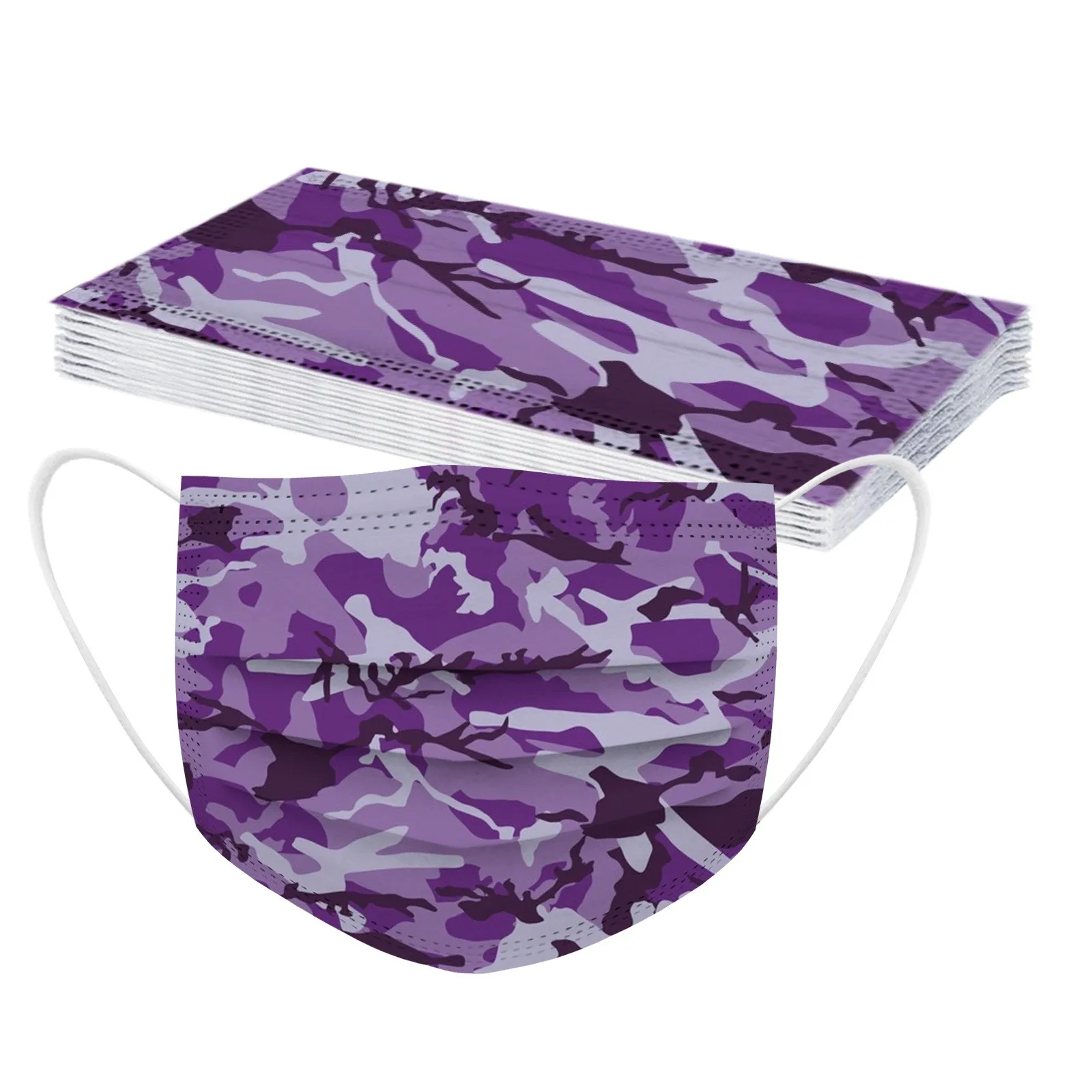 

50pcs Adult's Mask Paisley Print For Dust Outdoors Sports Mouth Cover Masque Disposable Face Mask 3ply Earloop R1