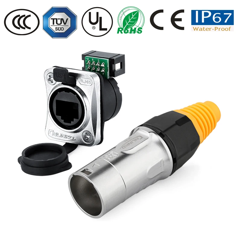 Водонепроницаемый коннектор RJ45 металлический разъем для сигнала сетевой порт