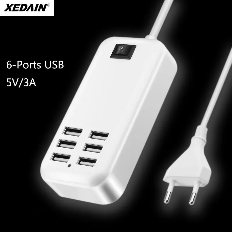 5 В/3 А 6 портов быстрое USB зарядное устройство настенное зарядное устройство Быстрая Зарядка адаптер зарядное устройство EU/US Разъем для iPad iphone Xiaomi все зарядное устройство для смартфонов