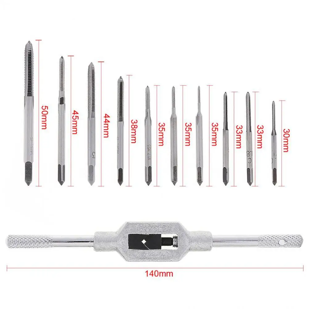 

11Pcs Mini High Speed Steel Screw Tap and Die Set M1-3.5 with Wrench DIY Watch Repair Tool Kit Set Hand Tools