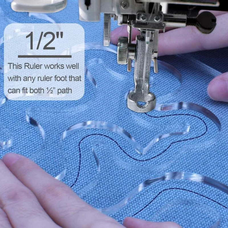 

1set New Free Motion Quilting Essential Template Sewing Machine Quilting Ruler