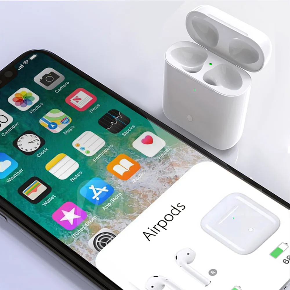 Зарядный чехол для Airpods 1 2 Qi Беспроводное зарядное устройство Замена Bluetooth