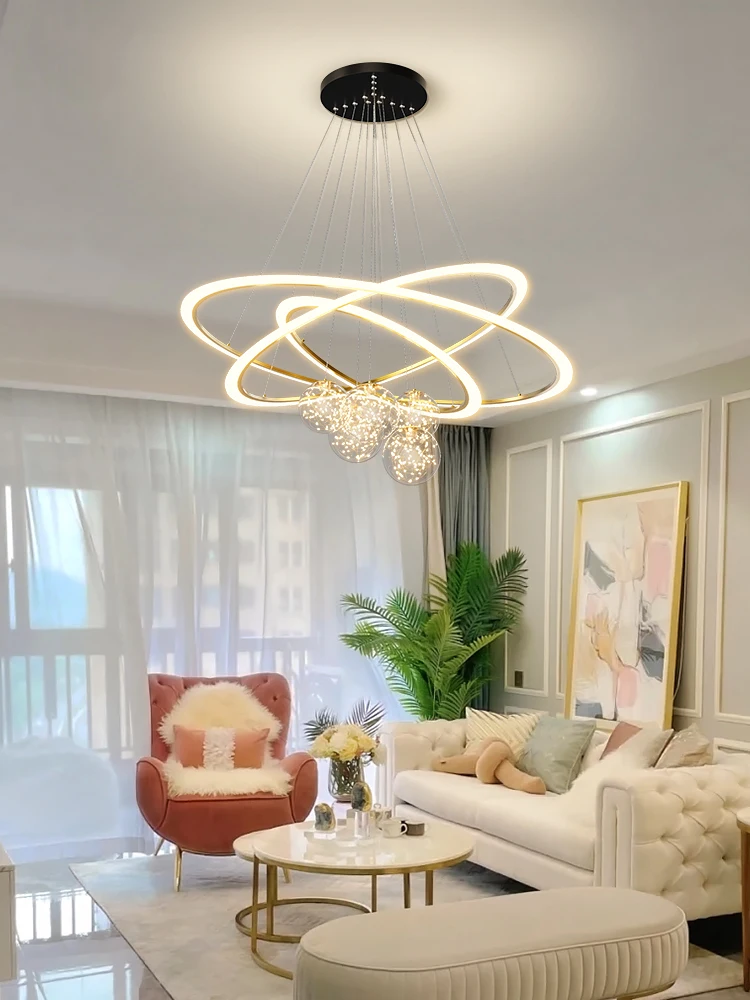 Modern Decorative Ceiling Lamp New Fireworks Led Chandelier Living Room Bedroom Home Decor Fashion Crystal Suspension Luminaire round chandelier