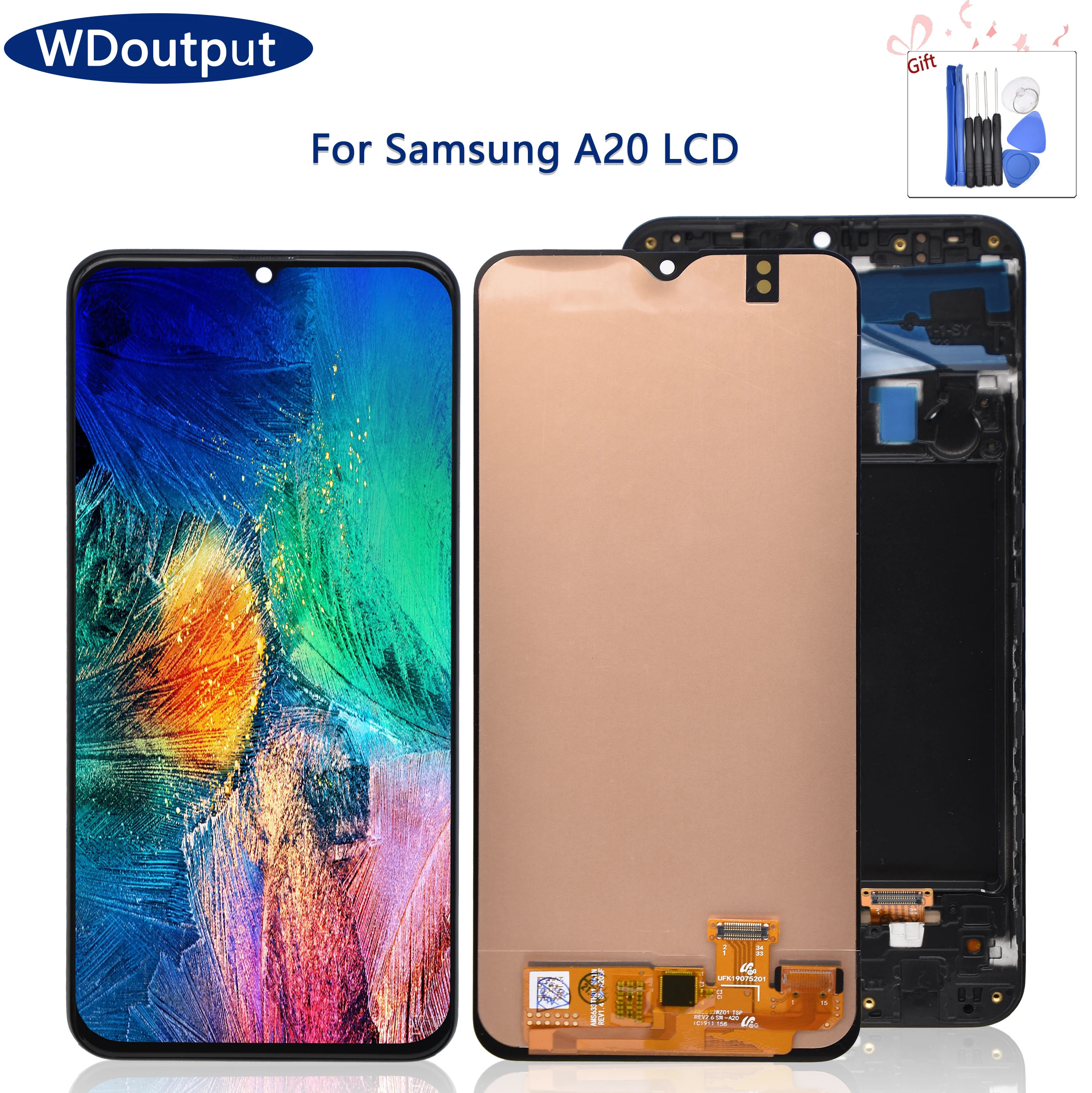 

AMOLED For Samsung Galaxy A20 A205 SM-A205F LCD Display Touch Screen Digitizer Replacement for Samsung A20 A205 A205F Display