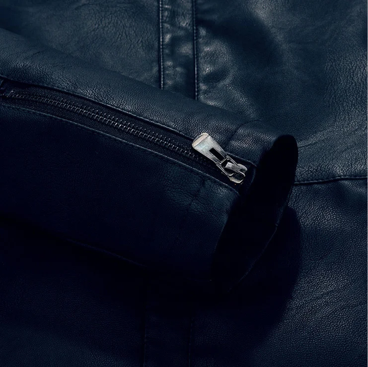

Top quality PU leather jackets Men Spring Autumn Stand Collar Black motorcycle leather jacket Causal comfortable men jacke