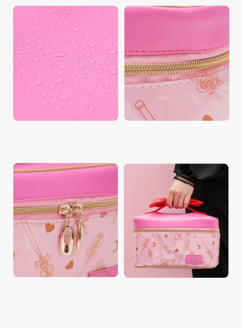 

Hot Anime Sailor Moon Accessories Pu Leather Makeup Bag Zipper Storage Ins Bag Holiday Birthday Gift For Girl