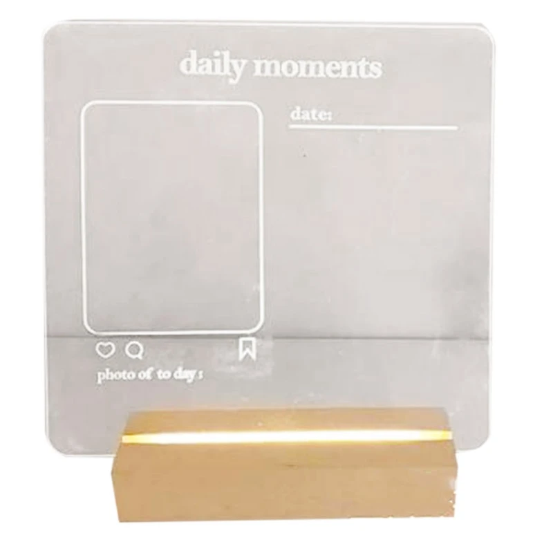 

USB Transparent Acrylic Message Board With Pen Note Daily Moment Memo To Do List Luminous Photo Album Night Light