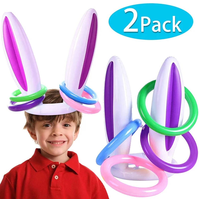 Надувная лодка с заячьими ушками кольцо бросить вечерние игр (2 комплекта & 8