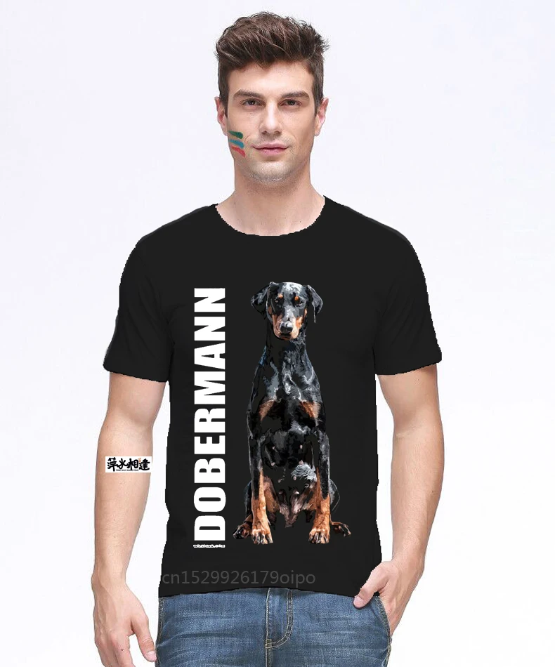 

Dobermann, топы, футболка, собака, доберманн, DOBI портрет от Wilsigns Siviwonder, брендовые Модные топы, футболка