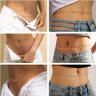 Цепочка на живот женская с жемчужинами, богемное ювелирное изделие с бабочкой, звездой, полумесяцем, кисточками, в форме сердца, ручная работа, аксессуары для девушек