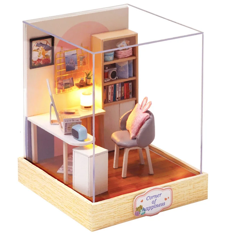 QT30 Кукольный дом мебель Diy Миниатюрный 3D Деревянный Miniaturas кукольный домик игрушки для детей подарки на день рождения Каса дневник котенка куклы - Цвет: QT30