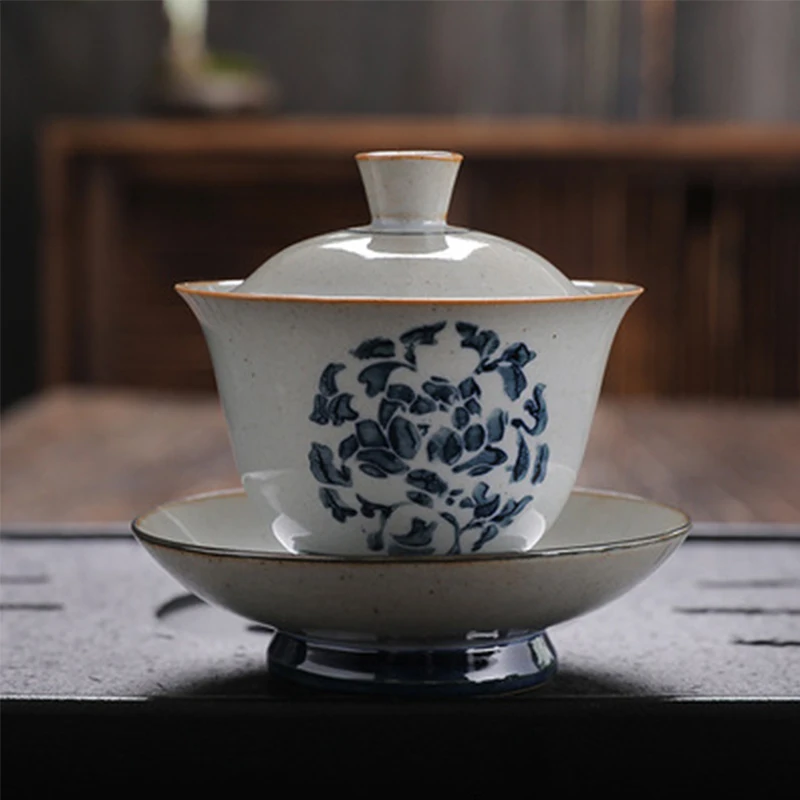 

Ретро Jingdezhen ручная роспись Чайный набор чаша Китай чайный набор кунг-фу чайный набор Толстая керамическая чаша керамическая сине-белая чай...