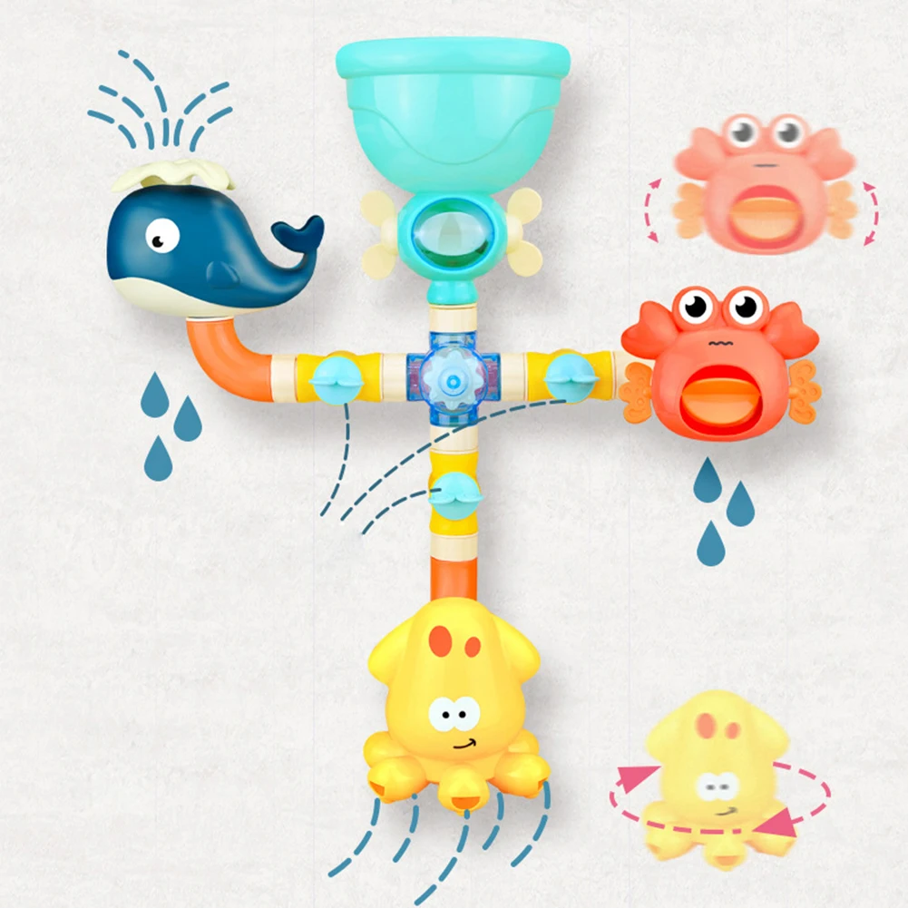 

Water Game Faucet Shower Waterwheel Dabbling Water Spray Set Kids Summer Toys Parent-child Interactive Shower Water Toy Set