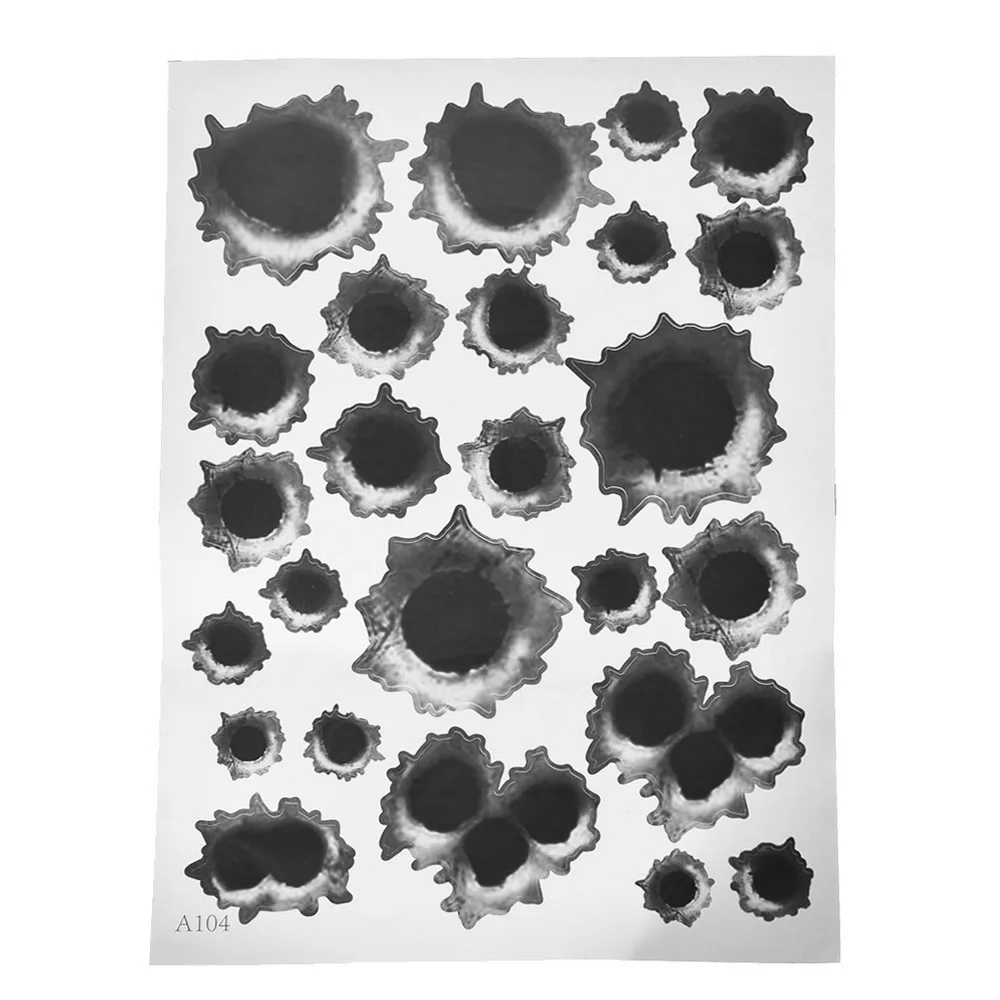 1 шт. забавные автомобильные наклейки 3D с отверстиями для пуль боковые автомобиля