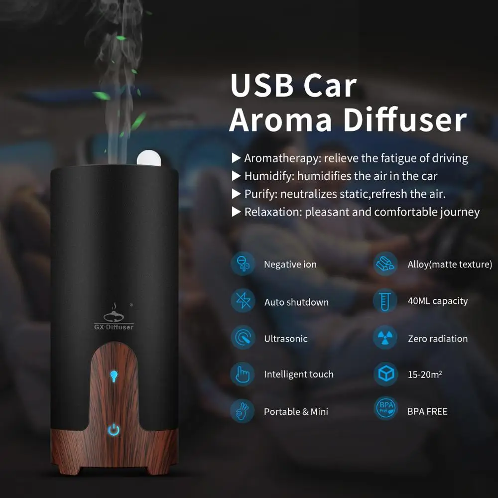 Портативный мини-распылитель эфирных масел для ароматерапии GX. USB-увлажнитель