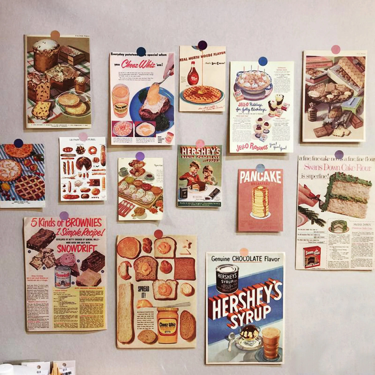 

14PCS Retro Poster Creative Ins Style Gourmet Figure Pattern Craft Cards For Living Room Photo Studio Background Wall Decorative