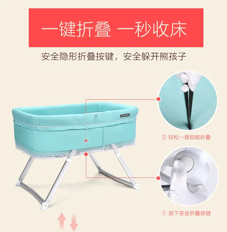 Baby Bed BB Baby Multifunctional European Portable Travel Cradle Bed Ultra-Light Folding Bed sleeping with mom