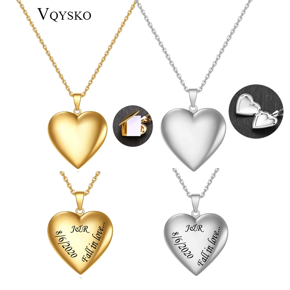 

Customized Heart Photo Frame Penant Necklaces for Women Gifts Opened Stainless Steel Promise Love Keepsake Jewelry Necklace