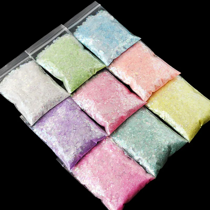 

50gr RAINBOW MIX GLITTER iridescent color shift) shard Glitter! For acrylic & gel nail art 9 colors Hexagon Nail Glitter,HG54-45