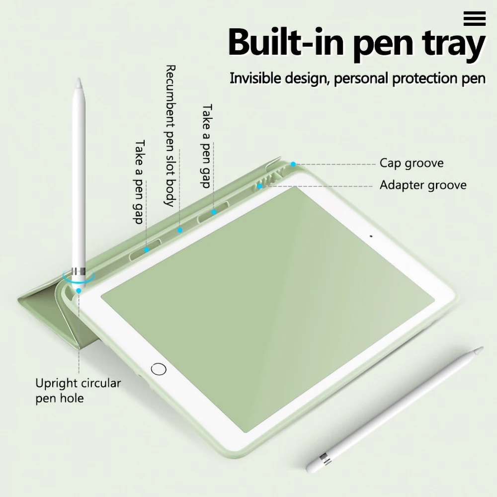 Для ipad чехол карандаш держатель Funda для ipad 6-го поколения для ipad Mini 5 ipad 10,2 / 9,7 чехол