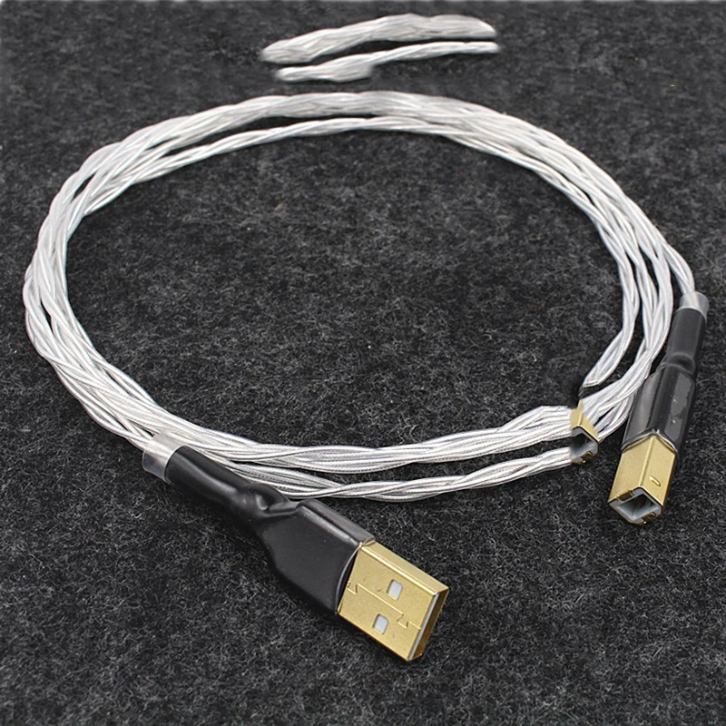 

Colleimage Hi-End 5NOCC silver plated USB audio cable data USB cable DAC USB hifi cable A-B usb cable