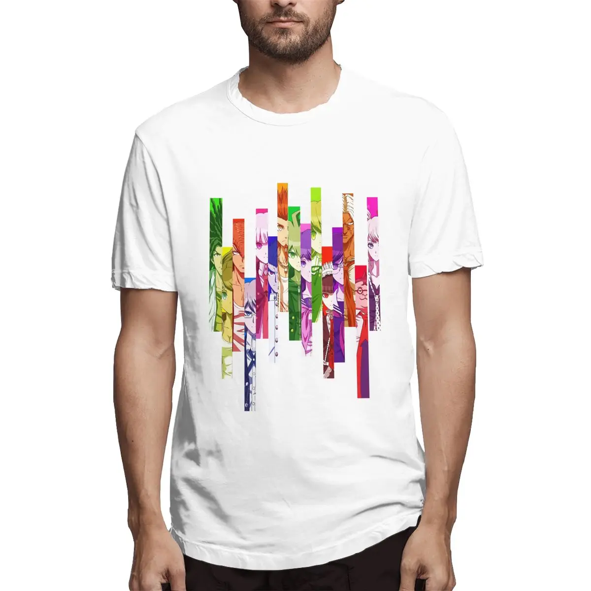 

Новинка, Мужская футболка Danganronpa, с круглым вырезом и коротким рукавом, 100% хлопок, одежда с графическим принтом