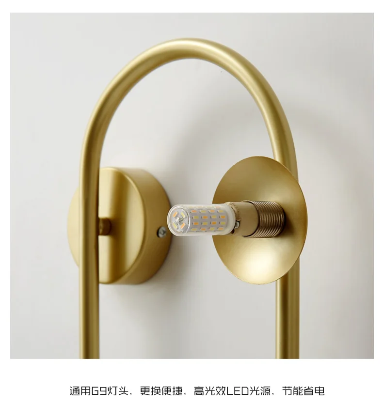 

Nordic LED Wall Lights for Bedroom Bedside Bath Aisle Indoor Glass Ball 2 Heads Copper Sconce Lamp Home Decoration Fixtures