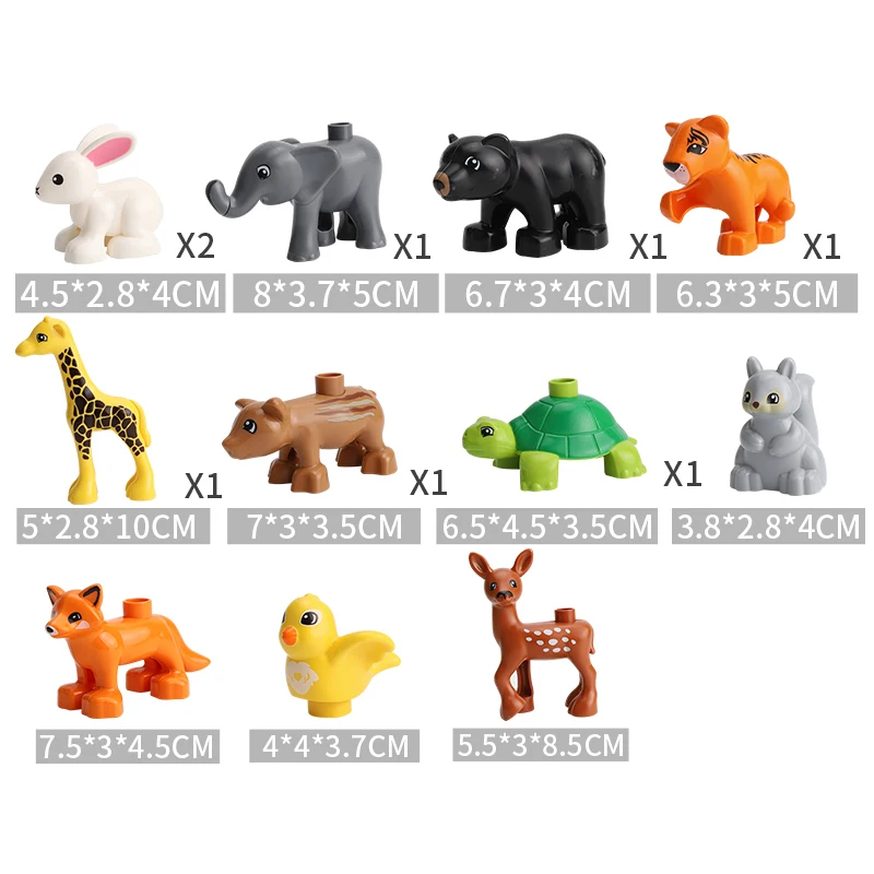 Gorock Animal Zoo Big Size Building Block Brick Set Dinosaur Elephant Model Figures Compatible With all brand big block | Игрушки и