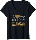 Женская футболка в клетку с леопардовым принтом I Love Be Gaga, подарок на день матери, футболка с V-образным вырезом