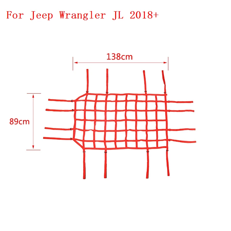 SHINEKA для Jeep Wrangler JK JL 2007- Автомобильный багажник Багажник на крыше грузовая корзина Trail Net для Wrangler JK JL аксессуары - Цвет: red Roof JL