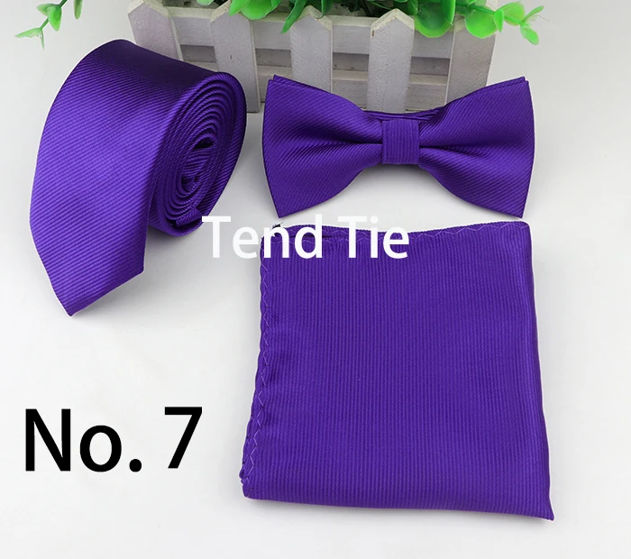 Strip Colorful Neck Tie Set For Men Slim Necktie Bowtie Handkerchief Suit Ties Cravat Butterfly Corbatas