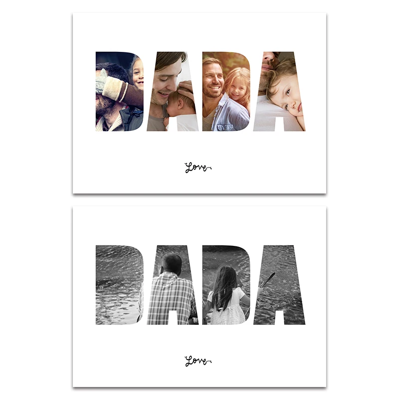 

Wall Art Picture Print Customized Photo Dad Mom Friend Family on Canvas Painting Poster Gift for Father and Mom's Day Home Decor