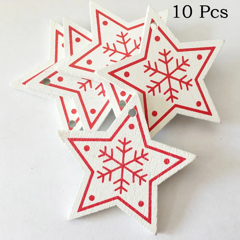 10 шт. в форме сердца с рисунком лося для рождественой елки деревянный подвесной