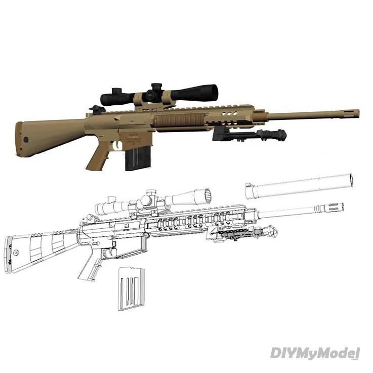 

DIYMyModeI 3D Paper Model Gun M110 Sniper Rifle 1: 1 Scale DIY Handmade Paper Craft Toy