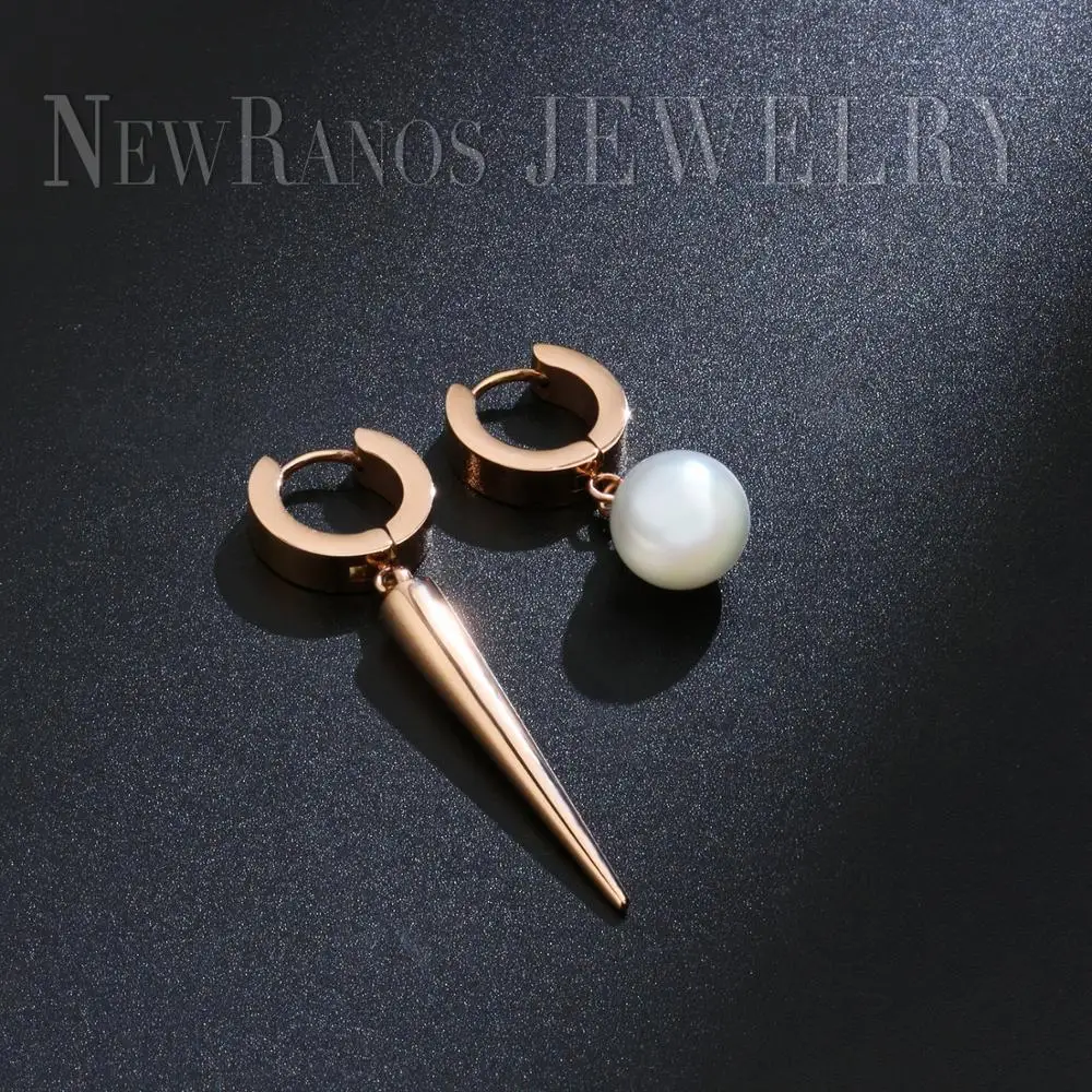 Серьги Newranos из нержавеющей стали с шипами розовое золото корейские жемчужные