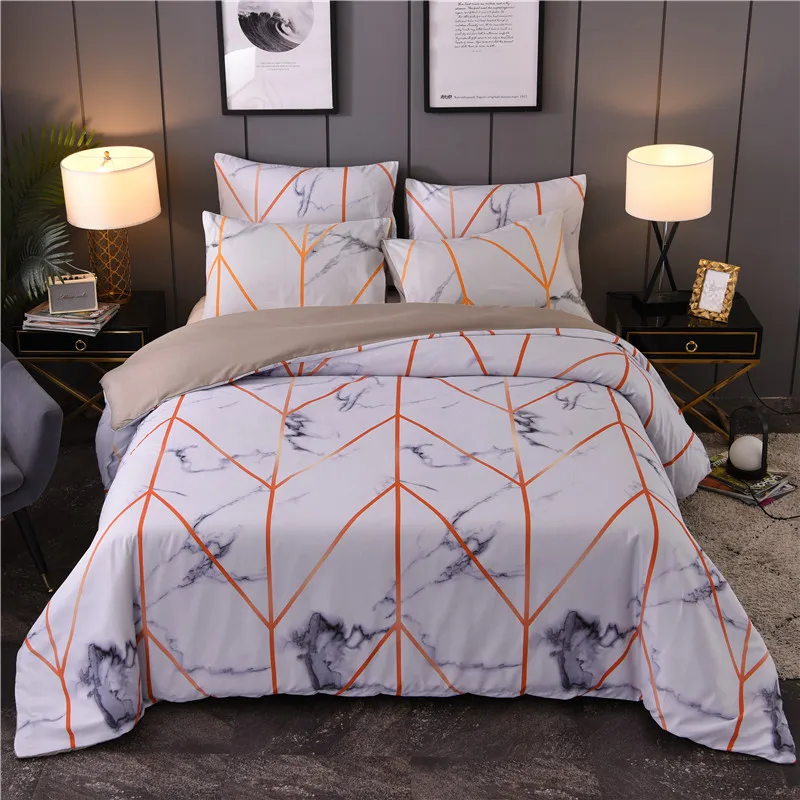 Комплект постельного белья с геометрическим принтом Черное пододеяльник King Size