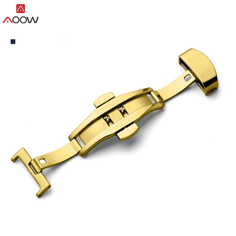 

Butterfly Deployment Buckle Stainless Steel Double Push automatic-folding Clasp for Watch Strap 12mm 14mm 16mm 18mm 20mm 22mm