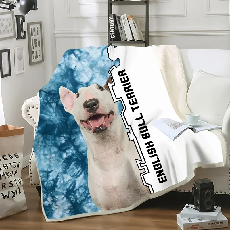 

Animal Blanket English Bull Terrier Dog Printing Child Adult Thick Quilt Home Life Picnic Travel Fashion Throw Blanket