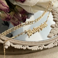new ladies charm fashion golden necklace carved babygirl letters choker necklace for ladies engagement wedding party jewelry