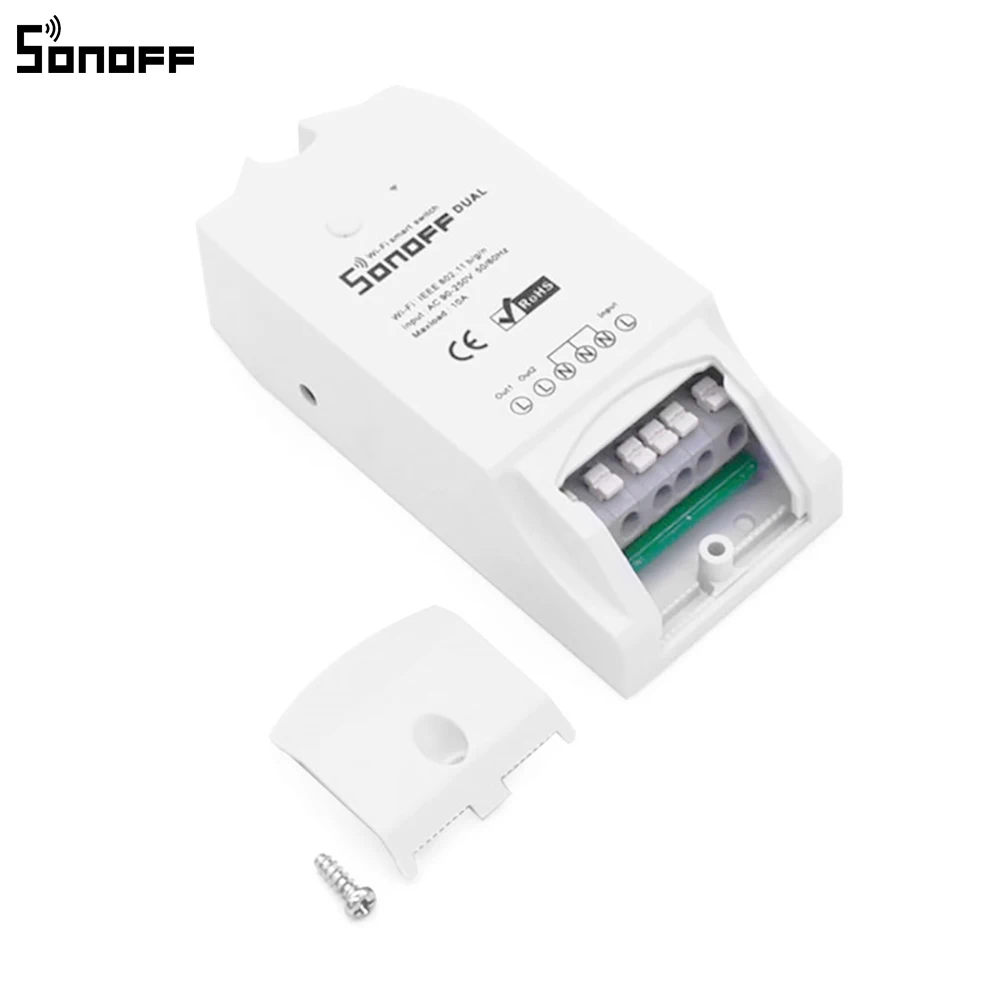 Умный выключатель Sonoff Basic Dual R2 Wi-Fi таймер для умного дома переключатель сделай сам